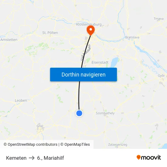 Kemeten to 6., Mariahilf map