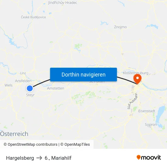 Hargelsberg to 6., Mariahilf map