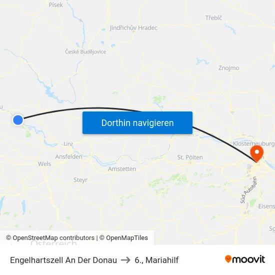 Engelhartszell An Der Donau to 6., Mariahilf map