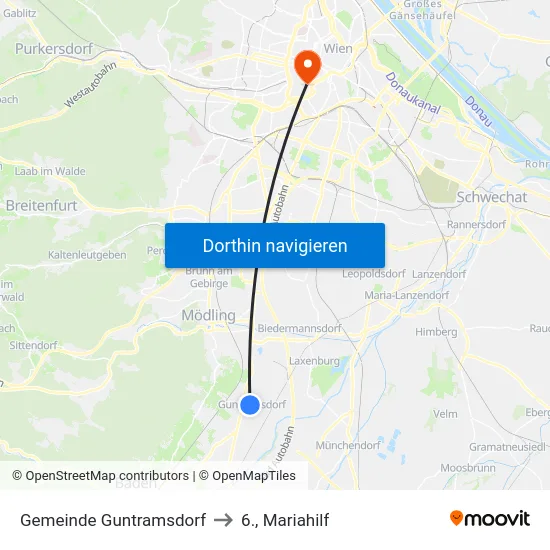 Gemeinde Guntramsdorf to 6., Mariahilf map