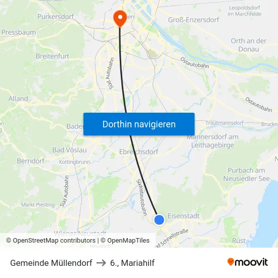 Gemeinde Müllendorf to 6., Mariahilf map