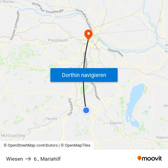 Wiesen to 6., Mariahilf map