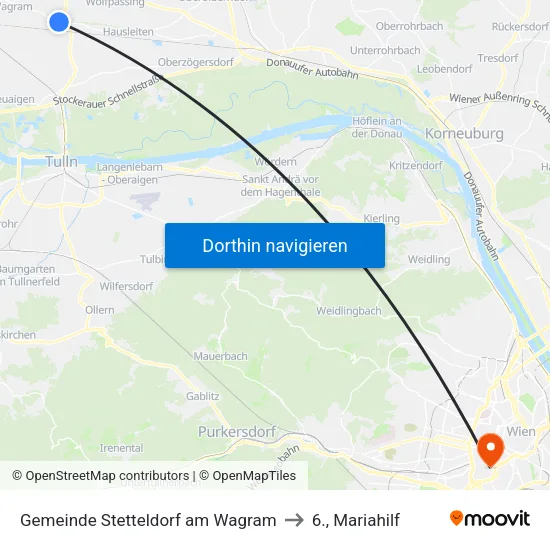 Gemeinde Stetteldorf am Wagram to 6., Mariahilf map