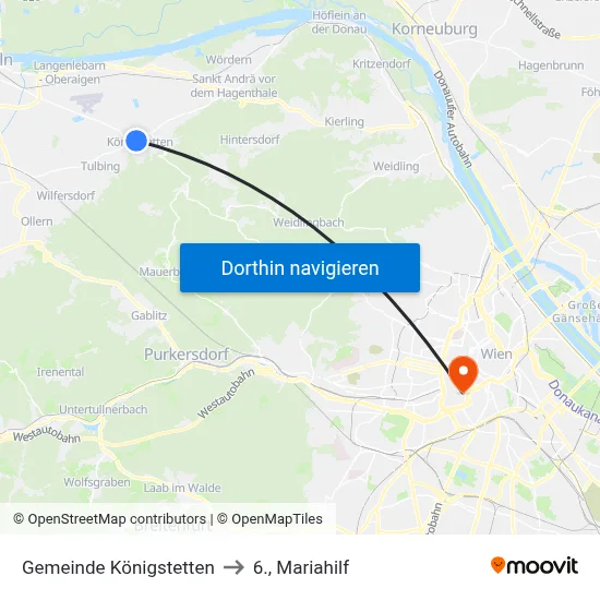 Gemeinde Königstetten to 6., Mariahilf map