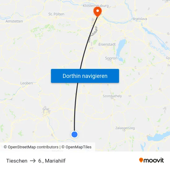 Tieschen to 6., Mariahilf map