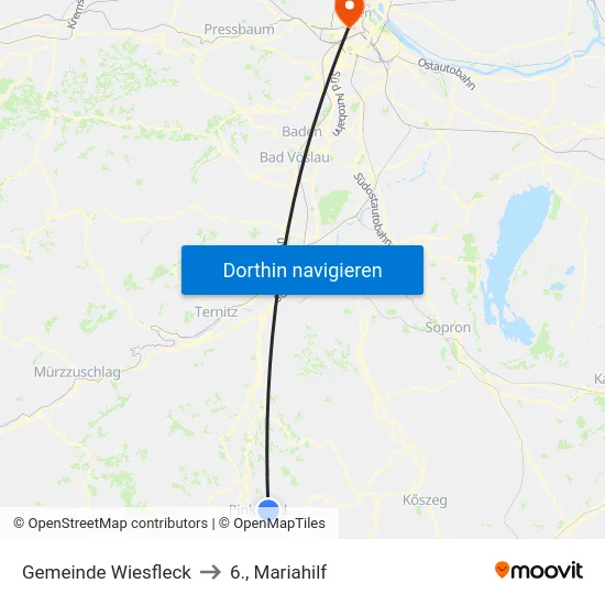 Gemeinde Wiesfleck to 6., Mariahilf map