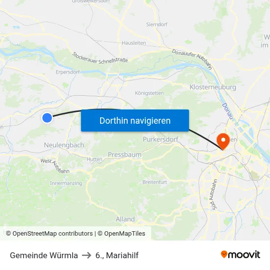 Gemeinde Würmla to 6., Mariahilf map