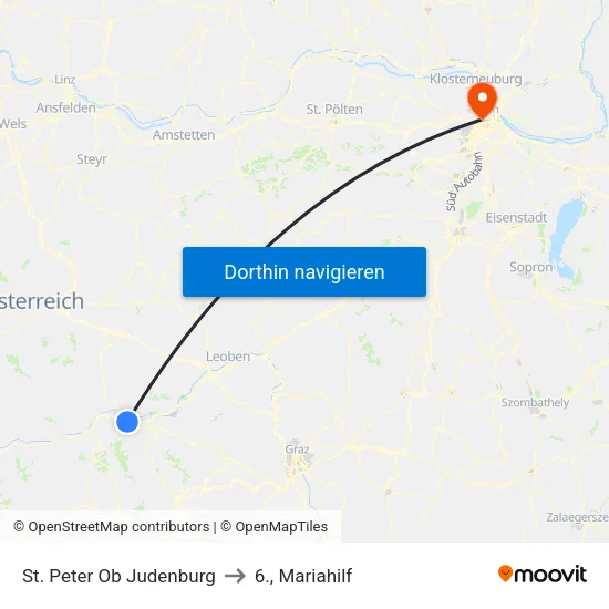 St. Peter Ob Judenburg to 6., Mariahilf map