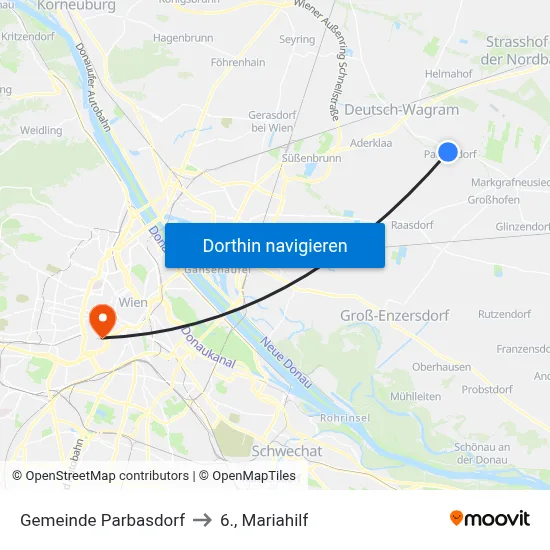 Gemeinde Parbasdorf to 6., Mariahilf map