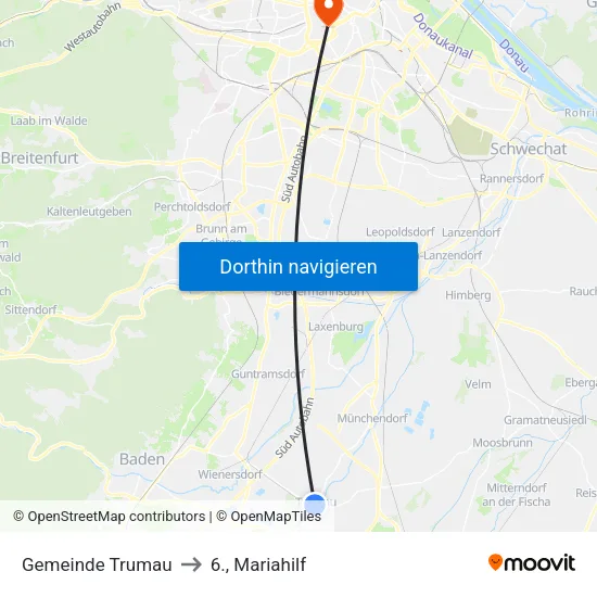Gemeinde Trumau to 6., Mariahilf map