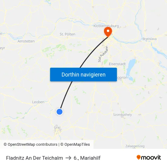 Fladnitz An Der Teichalm to 6., Mariahilf map