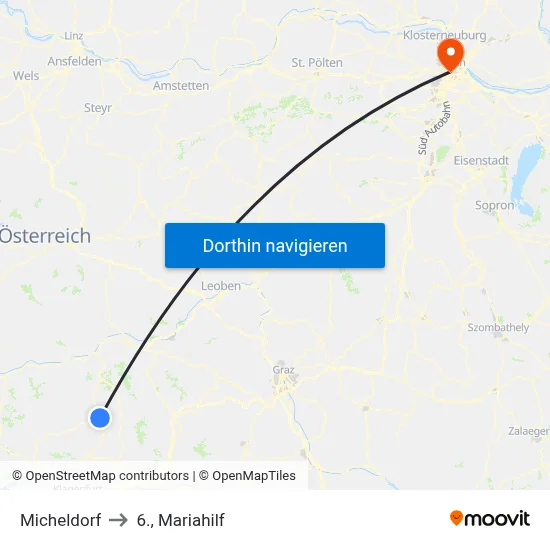 Micheldorf to 6., Mariahilf map
