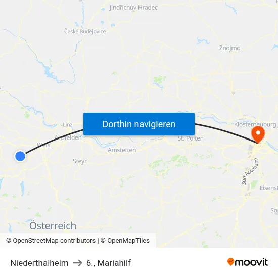 Niederthalheim to 6., Mariahilf map