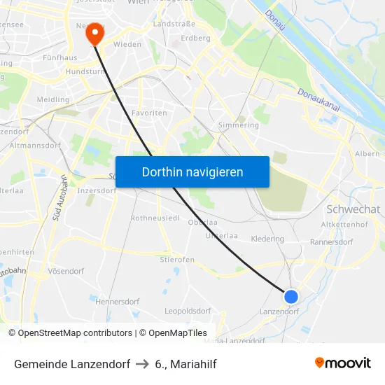 Gemeinde Lanzendorf to 6., Mariahilf map