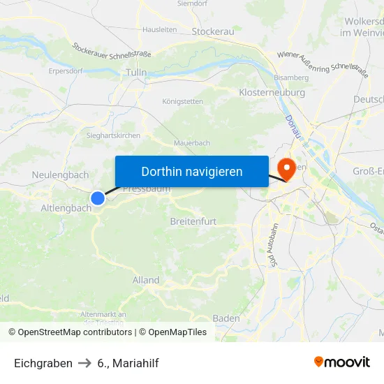 Eichgraben to 6., Mariahilf map