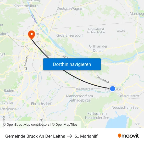 Gemeinde Bruck An Der Leitha to 6., Mariahilf map