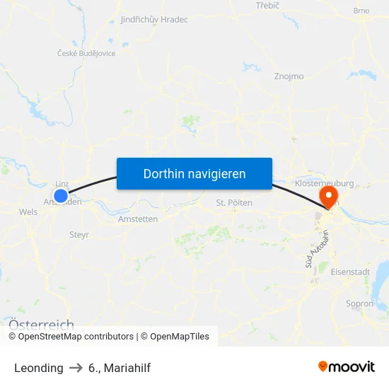 Leonding to 6., Mariahilf map