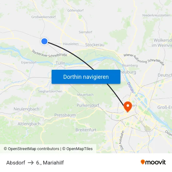 Absdorf to 6., Mariahilf map