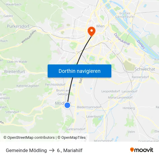 Gemeinde Mödling to 6., Mariahilf map