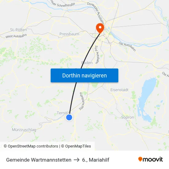 Gemeinde Wartmannstetten to 6., Mariahilf map