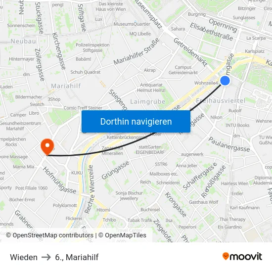 Wieden to 6., Mariahilf map