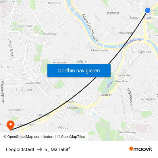 Leopoldstadt to 6., Mariahilf map