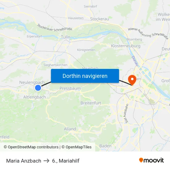 Maria Anzbach to 6., Mariahilf map