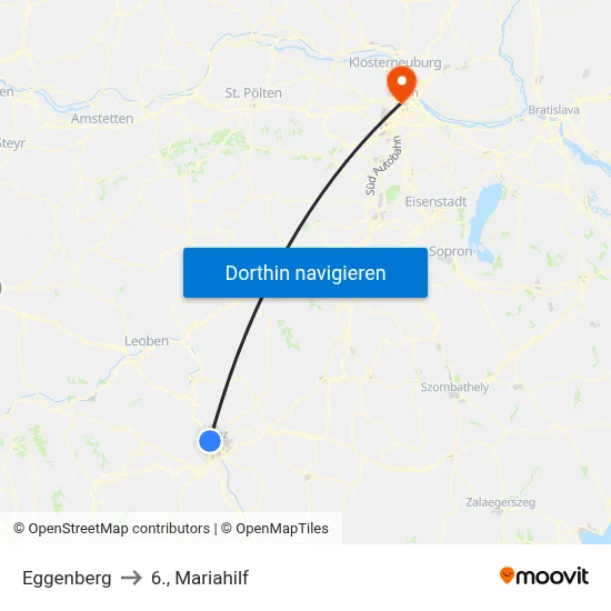 Eggenberg to 6., Mariahilf map