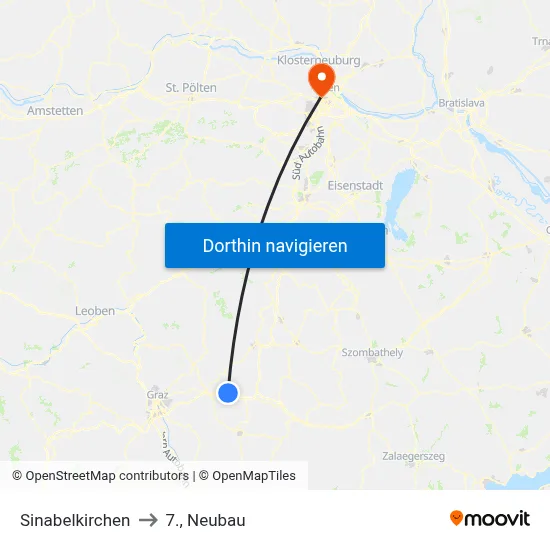Sinabelkirchen to 7., Neubau map