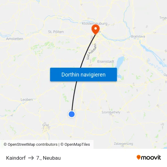 Kaindorf to 7., Neubau map
