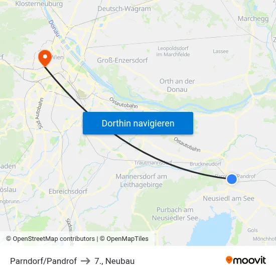 Parndorf/Pandrof to 7., Neubau map