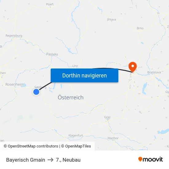 Bayerisch Gmain to 7., Neubau map