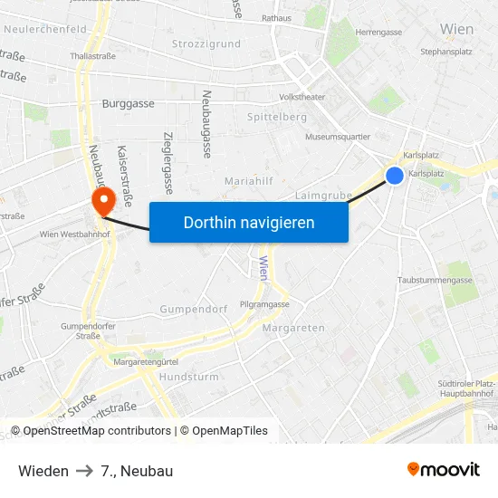 Wieden to 7., Neubau map