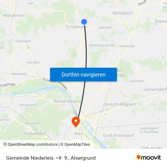 Gemeinde Niederleis to 9., Alsergrund map