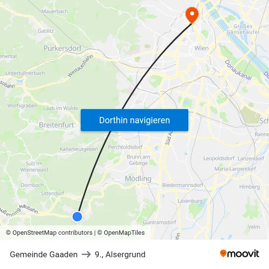 Gemeinde Gaaden to 9., Alsergrund map