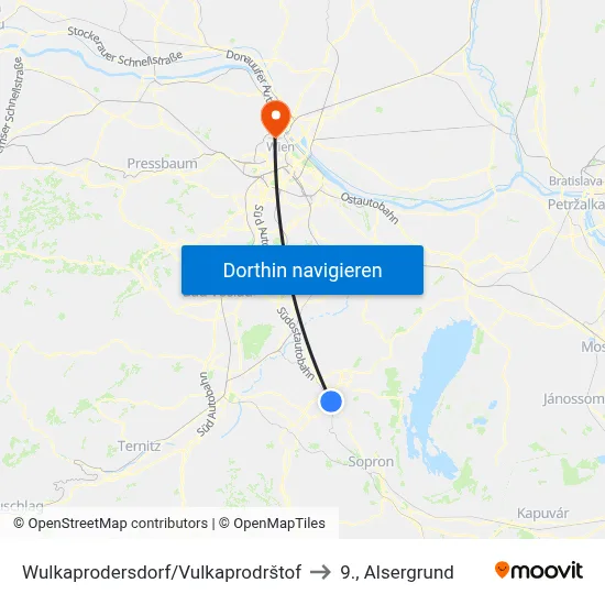 Wulkaprodersdorf/Vulkaprodrštof to 9., Alsergrund map