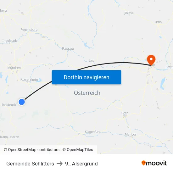 Gemeinde Schlitters to 9., Alsergrund map