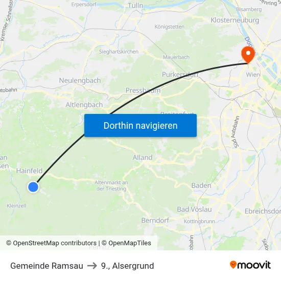 Gemeinde Ramsau to 9., Alsergrund map