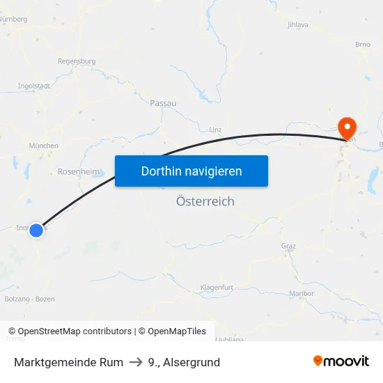 Marktgemeinde Rum to 9., Alsergrund map