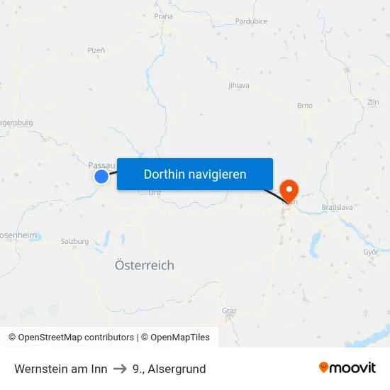 Wernstein am Inn to 9., Alsergrund map