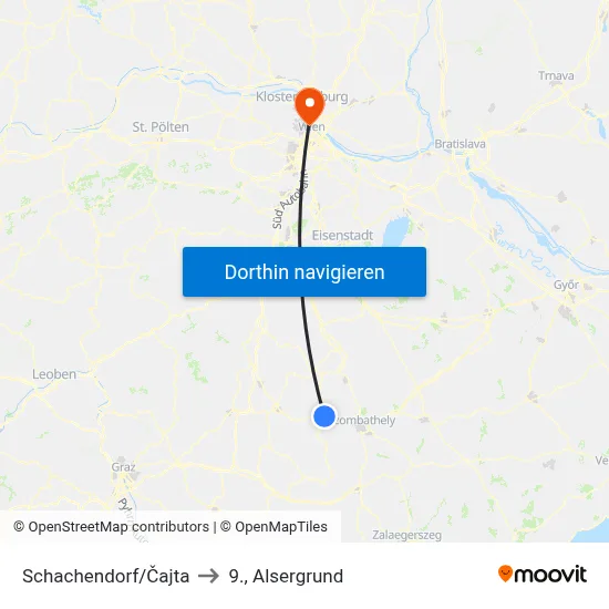 Schachendorf/Čajta to 9., Alsergrund map