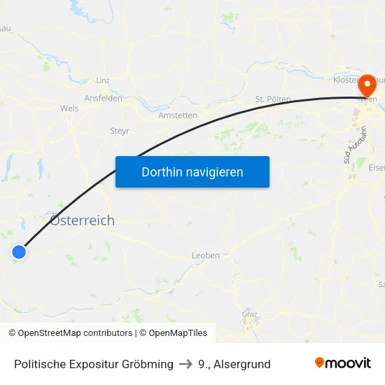 Politische Expositur Gröbming to 9., Alsergrund map