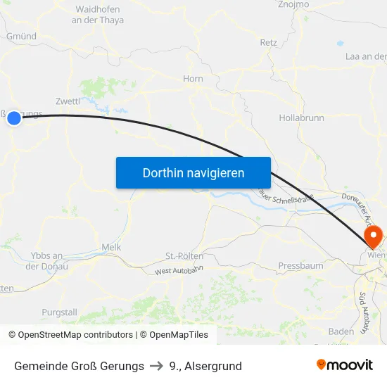 Gemeinde Groß Gerungs to 9., Alsergrund map