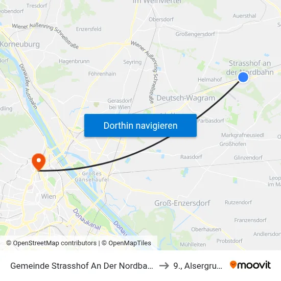 Gemeinde Strasshof An Der Nordbahn to 9., Alsergrund map