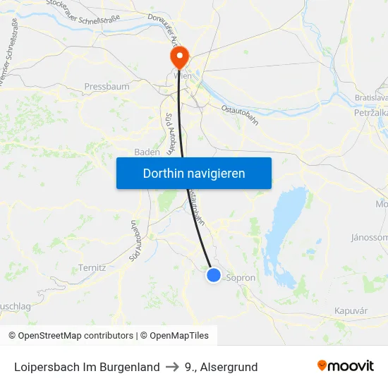 Loipersbach Im Burgenland to 9., Alsergrund map