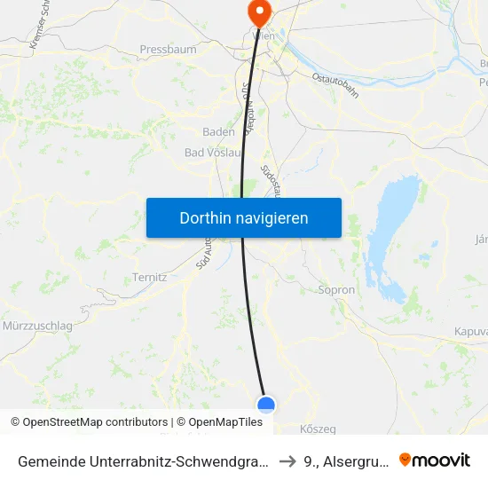 Gemeinde Unterrabnitz-Schwendgraben to 9., Alsergrund map