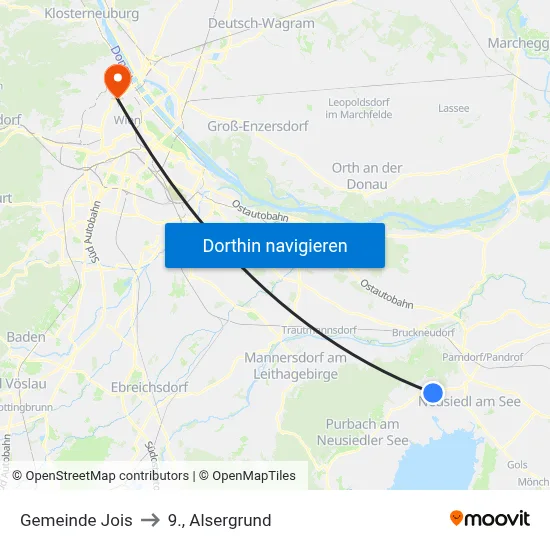 Gemeinde Jois to 9., Alsergrund map