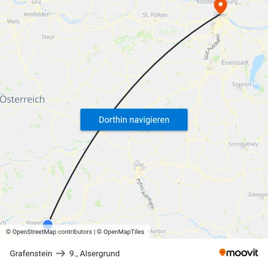 Grafenstein to 9., Alsergrund map