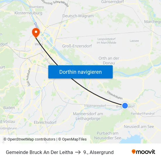 Gemeinde Bruck An Der Leitha to 9., Alsergrund map