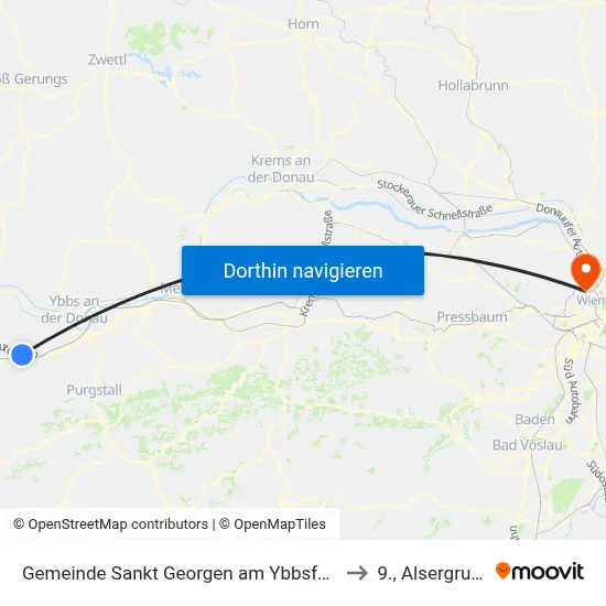 Gemeinde Sankt Georgen am Ybbsfelde to 9., Alsergrund map